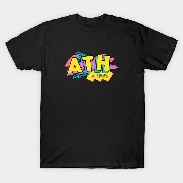 Athens, Greece Retro 90s Logo T-Shirt by SLAG_Creative